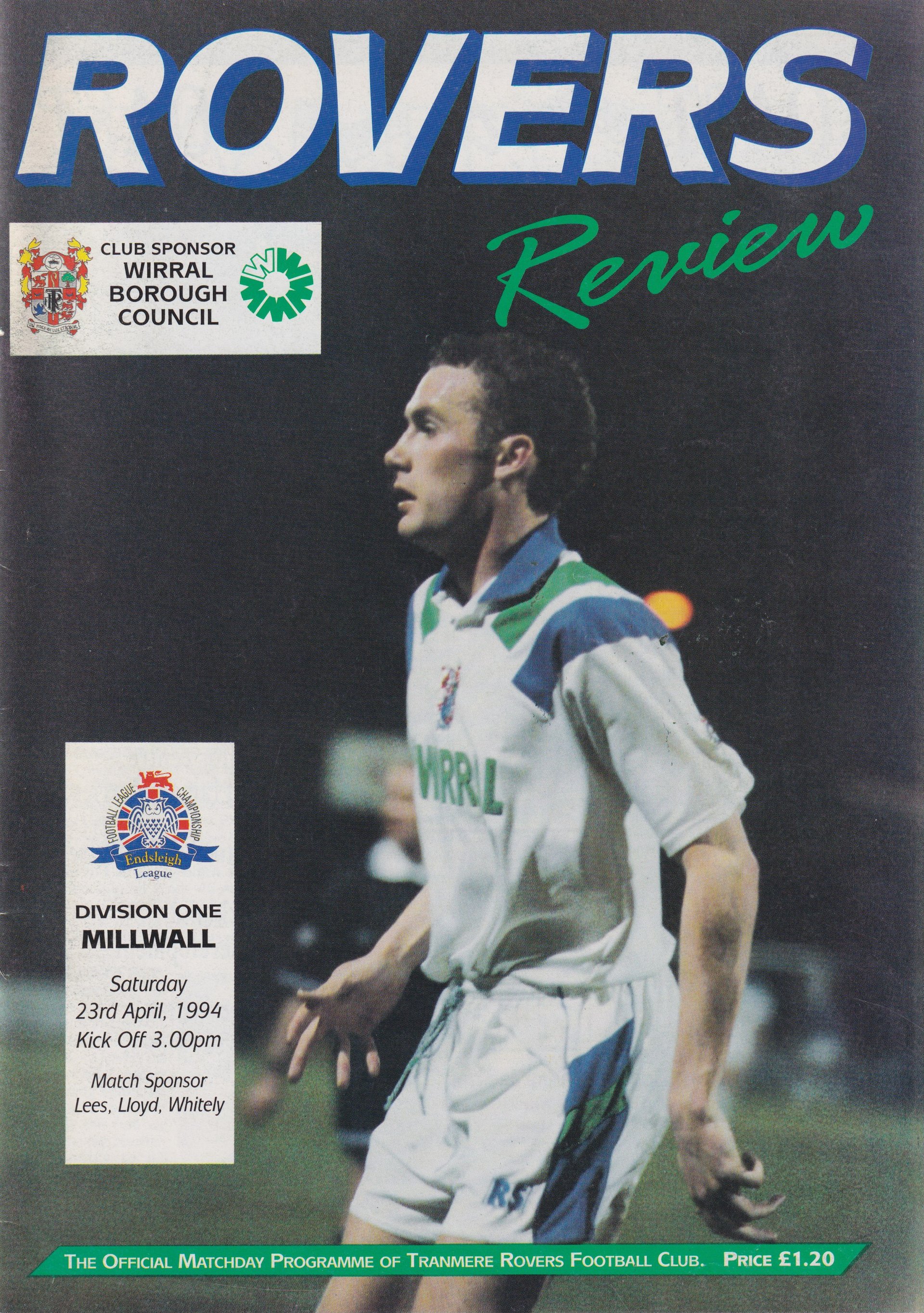 Tranmere Rovers v Millwall match programme